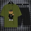 3D Baskılı Bebek Ayı Grafik Tshirt Şortları Twopiece Set Moda Sokak Giyim Yaz Nefes Alabilir On Kısa Kollu 240329