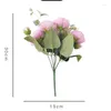 Dekorative Blumen 9 Köpfe künstliche Seiden Rose Pfingstrose Home Garden Party Hochzeit Dekorationstisch Mittelstücke falsche Pflanzen Vase Dekor