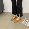 Scarpe casual moda una cinturino con fibbie da donna appartamenti con calzature femminili marrone nero puntato da punta di punta di piedi poco profonde mary jane