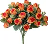 Fleurs décoratives 11 têtes Eucalyptus artificiels Roses Fleur Bouquet de bouquet Simulation en plastique pour la pièce maîtresse de mariage Decor Decoration Gift Home