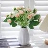 Dekorativa blommor 1pc-30cm Simulering Mini Camellia. Osmanthus Leaf Tree Home Decoration Table Centerpiece Artificial