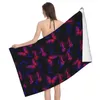 Serviette serviette de papillon coloré serviettes de plage piscine grand sable sans sable microfibre rapide sèche de bain léger nager