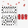 Nieuwe 2024 3D Poker Game Adhesive Nail Sticker Playing Cards Design Decorations Manicure Letter Heart Sliders for Nail Art Decals for Poker