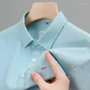 Camisas casuais da marca Casual Brand Cotton Shirt Cotton Lapel Bunid Pocket Slave curta 2024summer coreano Business Menswear Top