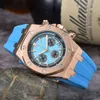 35 A Unique P Standing DH Business and Leisure 6 broche Silicone Tape Multifonctional Men's Watch 65