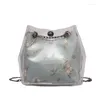 Schoudertassen mode geborduurde emmertas voor dames messenger dames retro handtas portemonnee ketting crossbody