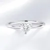 Smyoue Weißgold 0,5ct 5 mm Herz geschnittener Ring für Frauen S925 Solid Silver Lab Diamond Ehering Luxusschmuck GRA240327