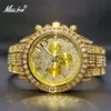 51 Missfox Rainbow Room Gold Quartz en acier inoxydable Round Men's Watch