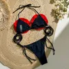 Sweter Swimwear Femmes Sexy Sexe 3D Flower Swimsuit Bikini Set Bandage Bathing Fissure Biquini 240322