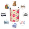 Bolsas de lavanderia cesto dobrável para roupas sujas cesto de morango rosa Organizador de bebê para crianças