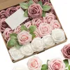 Fleurs décoratives 8cm Fleurs de rose en mousse: bouquet de mariée décoration de fête de mariage bricuelle scrapbooking jardin artificiel