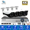 System H.265 DVR Security Camera System 4Ch 4K DVR Kit utomhusvattentät ansikte Detektering CCTV AHD Video Surveillance Camera System Set