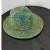 Kırmızı Rhinestone Fedora Caz Şapkaları Kovboy Şapkası Kadınlar ve Erkekler Çift Taraflı Renk Kapı Kırmızı Siyah Elmas Fedora Toptan 240327