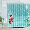 Shower Curtains Merry Christmas Curtain Xmas Snowman Forest Snow Child Year Bathroom Bathtub Waterproof Polyester Screen With Hook