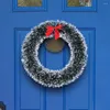 Flores decorativas 1pcs Christmas Decoration Wreath With Red Bow 25-30 cm