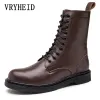 Boots Vryheid Men Boots Fashion Men Winter Shoes Genuine Leather Combat Military Boots Super Warm Male Plush Snow Boots Big Size 3848