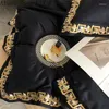 Sängkläder uppsättningar 2024 bomullsskönhet hem sovrum set omslag platt bäddsäng för vuxen edredom kung gåva svart broid