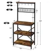 Storage de cuisine Vebreda Baker's Rack Industrial Island avec crochets Organisateur d'accessoires pour adultes à crochets