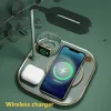 Laders 15W LED -bureaulamp draadloze lader voor iPhone 13 Samsung Fast Wireless Charging Dock voor Apple Watch AirPods Charge Station Nieuw