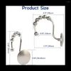 Storage Bottles Shower Curtain Hooks Rust-Resistant Metal Glide For Bathroom Rods Curtains Set Of 12