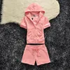 Suicy Tracksuit Women Summer Set 2024 New Women's Zipper Sweatshirt and Shorts Set Casual Tracksuit Two Piece Set