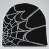 Dziwne kapelusz męskie i damskie Jacquard Hat Autumn and Winter Outdoor Cycling Hat Spider Web ciepło dla dorosłych moda y2k