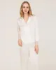 Hemkläder grossist Mulberry Silk Sleepwear Pyjamas Elegant spets trim pyjamas Set lyx nattkläder