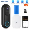 Deurbel Awapow Tuya Video Deurbel WiFi Wireless Doorbell 1080p HD Ir Night Vision Intercom Deur Bell Smart Home Beveiligingsbeveiliging