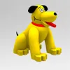 26mh (26 pés) com soprador Balões de cães de cães de cães amarelos infláveis para se estridente no chão para decoração de festas para pet shops and Pets Hospitals Advertising