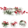 Decorative Flowers White Cedar Needle Fruit Wreath Christmas (Red) Decore Door Ornaments Rings Mini Chrismas Plastic Xmas Wreaths