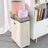 Laundry Bags Collapsible Baskets Large Slim Folding Hamper On Wheels 42L Freestanding Narrow Corner Bin With Handle Dirty Clothes