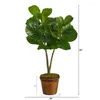 Decorative Flowers Fiddle Leaf Fig Artificial Tree In Basket