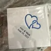 Party Supplies 50 Interlocking Heart Print Serveins - Paper Wedding Servepkin Pack Custom Engagement Anniversary B