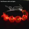 Party Decoration 10pcs Light Up Glow Flashing Women Girl Headband Floral Crown Flower Headpiece Bridal Halo Po Prop For Festival Wedding