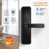 Lås vattentätt smart hem tuya wifi app biometrisk fingeravtryck säkerhet intelligent lösenord elektroniskt dörrlås för lägenheter