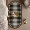 Carpets American Oval Living Room Sofa Coffee Table Rug Bedroom Bedside Floor Mat Plaid Kitchen Non-slip Retro Chessboard Rugs