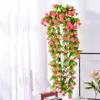Декоративные цветы искусственная цветочная винограда симуляция хризантема поддельное растение DIY балкон свадебная стена висят домашний сад