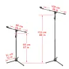 Stand Free Metal Microphone Stand Tripod Floor Adjustable Angle Height Wired Wireless Dynamic Condenser Mic Stage Support Ms203