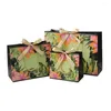 Gift Wrap Floral Leaves Printing Bag Creative Large Capacity Multi-size Shopping Thicken Wrapping Handhold Paper