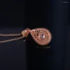 Colliers pendants Collier de forme de poire de luxe pour femmes fiançailles de mariage Cous