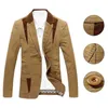 Costumes masculins élégants manteau moabillage de streetwear streetwear contraste couleur poches veste veste décontractée blazer tout match