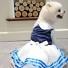 小さな子犬のための犬のアパレルスカート弓のペットレースコスチュームフォーマル服ウェディングパーティー付きスイートプリンセスドレス