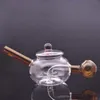 2 pezzi un unico design di teiera con gorgogliatore tubo d'acqua fumatori colorful tampone colpa per olio di bruciatore riciclar ashcatcher bong miglior regalo per fumatore