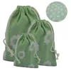 Storage Bags 4pcs Printed Cotton Linen Drawstring 35x45cm Shose Clothes Toy Organizer Cosmetic Bag Lunch Party Gift Pouch