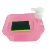 Liquid Soap Dispenser en Scrubber Holder met sponshandige vaatwaspomp keukengerei reinigingsgereedschap