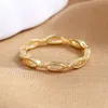 Nieuwe handwerk Koreaans Koreaans kleine en minimalistische dames Instagram Trendy Open Hollow Plain Tail Ring Fijn Gold Pated