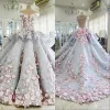 Dresses Said Mhamad 2019 Wedding Dresses Bride Robes Ball Gown 3DFloral Appliques Vintage Lace Beaded Bridal Dress robe de mariage