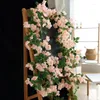 Decorative Flowers 1.75M Artificial Cherry Blossom Rattan Wall Hanging Fake Flower Duct Indoor Ceiling Wedding Decoration Plastic Vine Plant