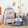 Bedding Sets 5 In 1 School Bag For Teenager Girls Boys Multifunctional Student Backpack Large Capacity Book Bags Women Schoolbag Travel Pack