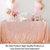 Table Cloth Sequin Tablecloth Glitter Rectangular Gold For Birthday Wedding Decoration Party Banquet Home Decor Support Custom